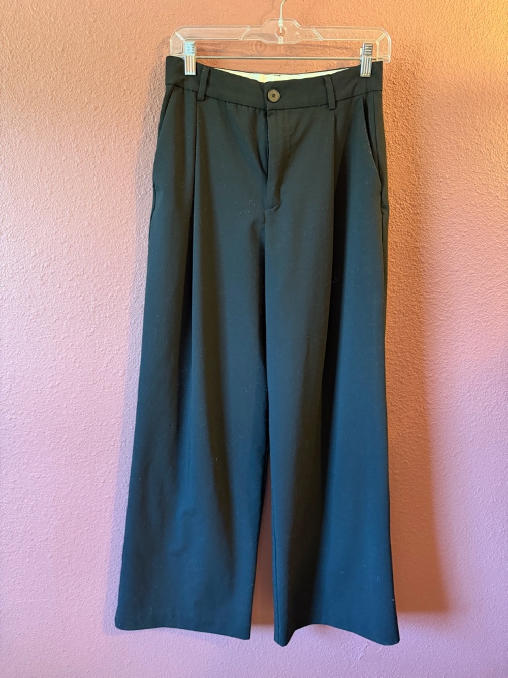 Zara Black Wide-Leg Women's Trousers